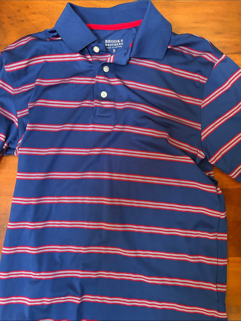 Brooks Brothers Men’s Blue Polo with Red Stripes